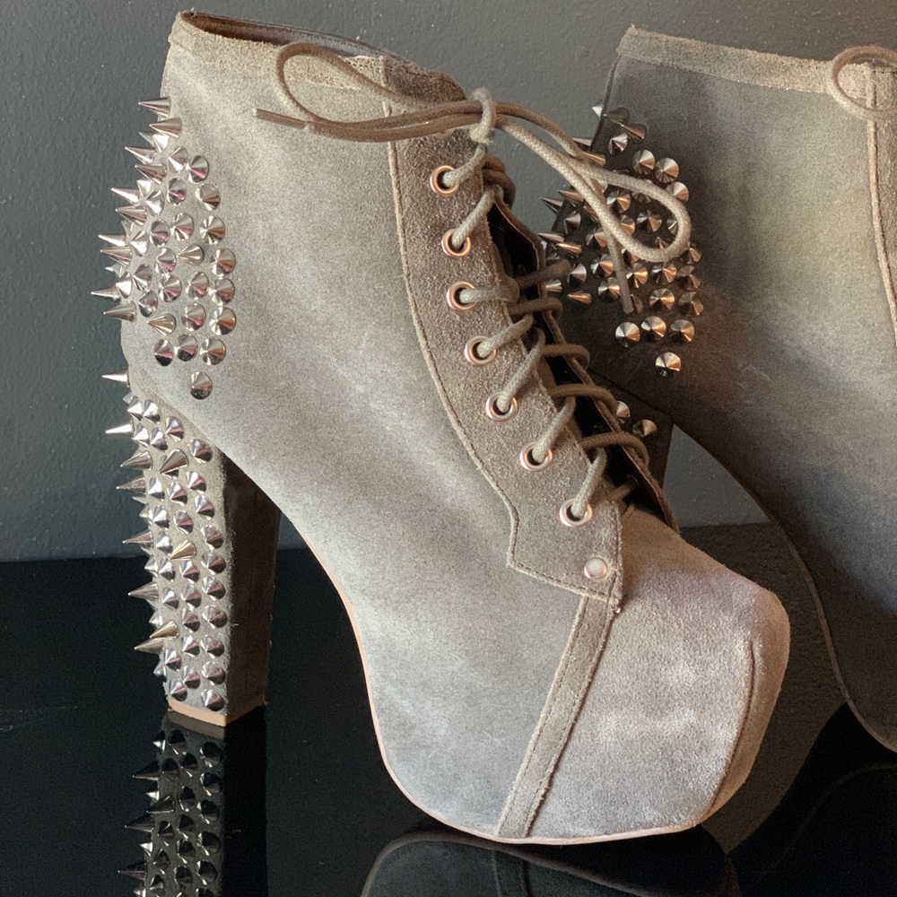 Jefferey Campbell Grey Spike Platform Boot